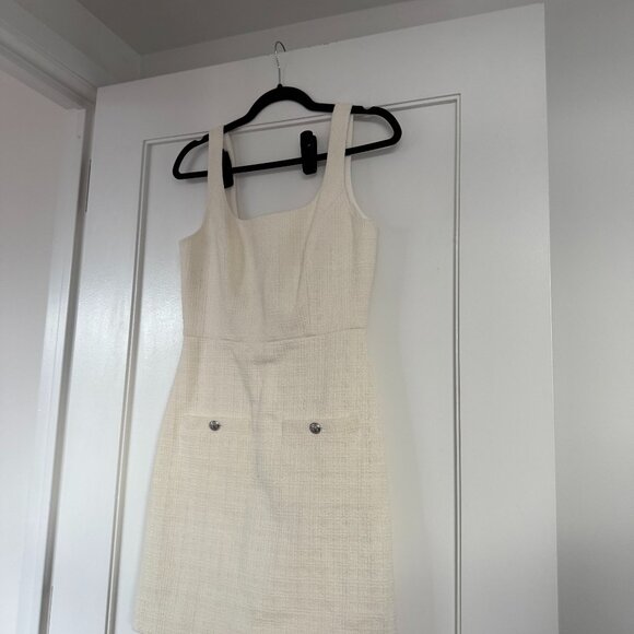 Veronica Beard Sabra Mini Dress Non-Stretch Tweed Sleeveless Square Neck - Picture 3 of 8